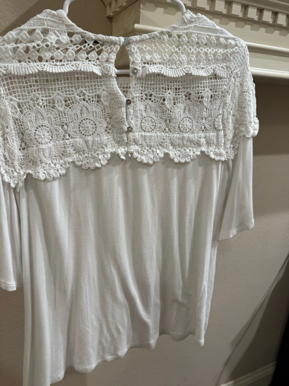 Hannah Cream Crochet Lace Peasant Blouse